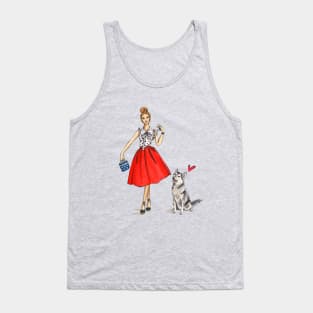 Girl and Husky Tank Top